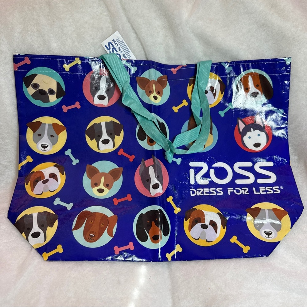 REUSABLE SHOPPING TRAVEL TOTE BAG DOGS - PRINT ECO FRIENDLY ROSS‎ NEW